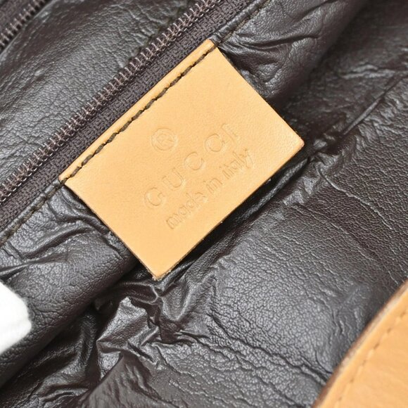 GUCCI Logo Sherry GG Pattern Shoulder Hobo Bag Canvas Leather Brown GHW 62YH376 - Picture 13 of 16